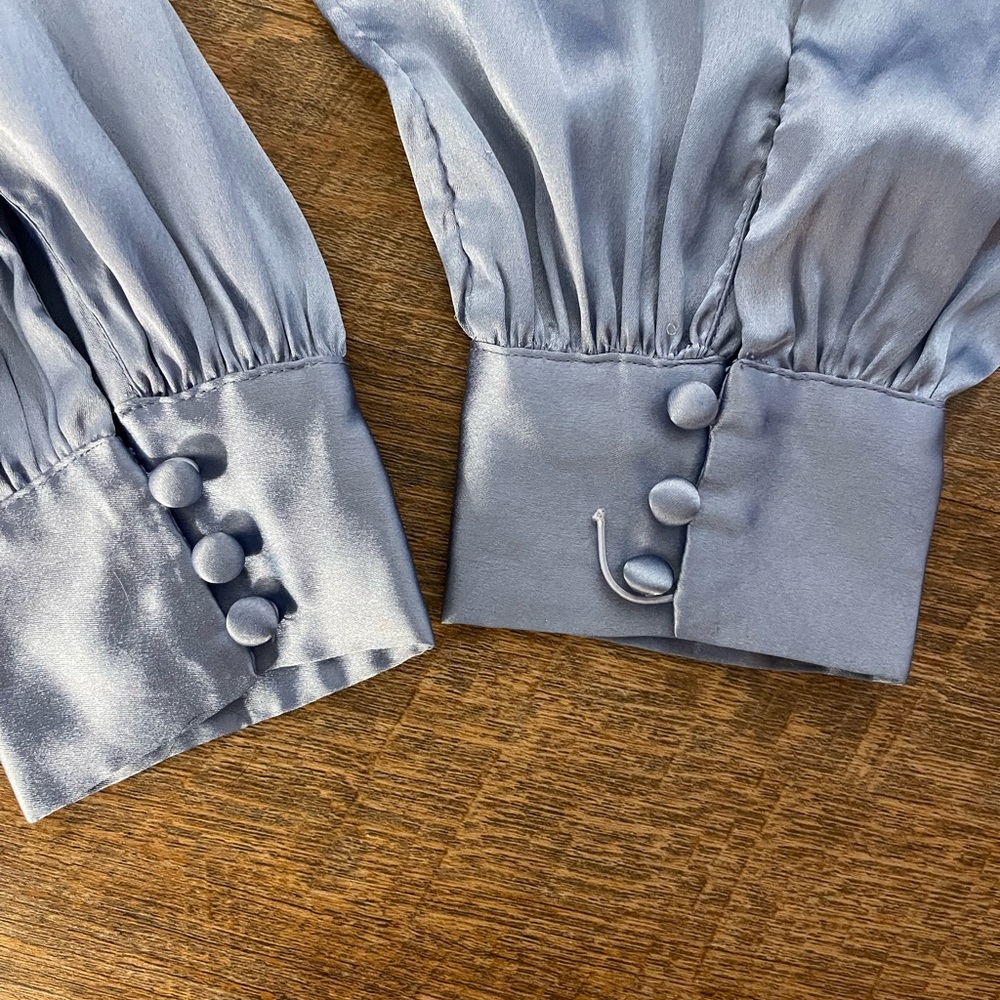 Urban Outfitters Satin Blue Blouse - Picture 4 of 5